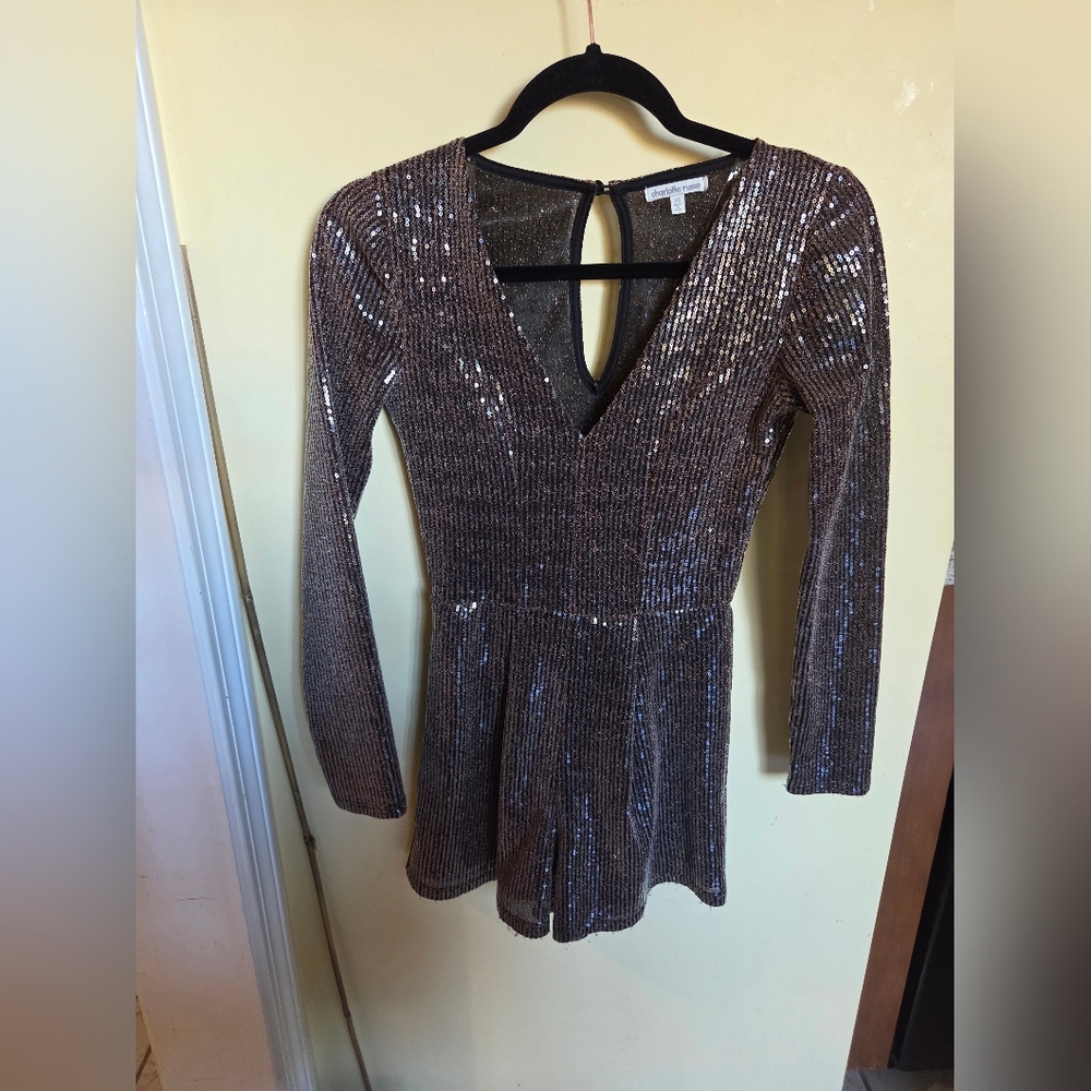Sparkling Brown Long Sleeve Romper